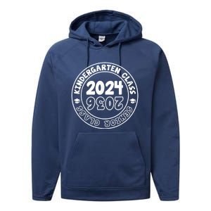 Kindergarten Graduation Class Of 2024 Senior Class Of 2036 Performance Fleece Hoodie