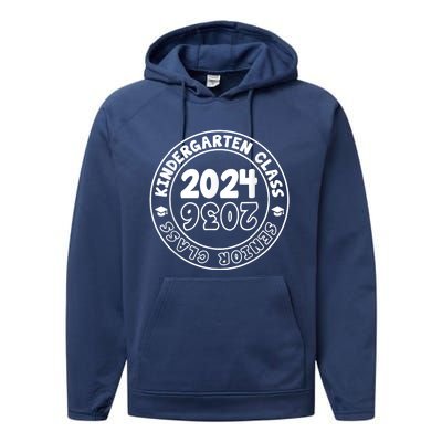 Kindergarten Graduation Class Of 2024 Senior Class Of 2036 Performance Fleece Hoodie