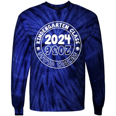 Kindergarten Graduation Class Of 2024 Senior Class Of 2036 Tie-Dye Long Sleeve Shirt