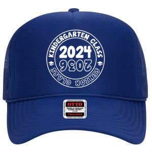 Kindergarten Graduation Class Of 2024 Senior Class Of 2036 High Crown Mesh Back Trucker Hat