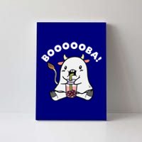 Kawaii Ghost Cow With Boba Tea Costume For Halloween Party Gift Canvas