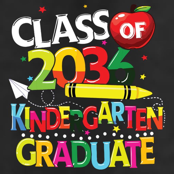Kindergarten Graduate Class Of 2036 Last Day Of School 7 Panel Mesh Trucker Snapback Hat