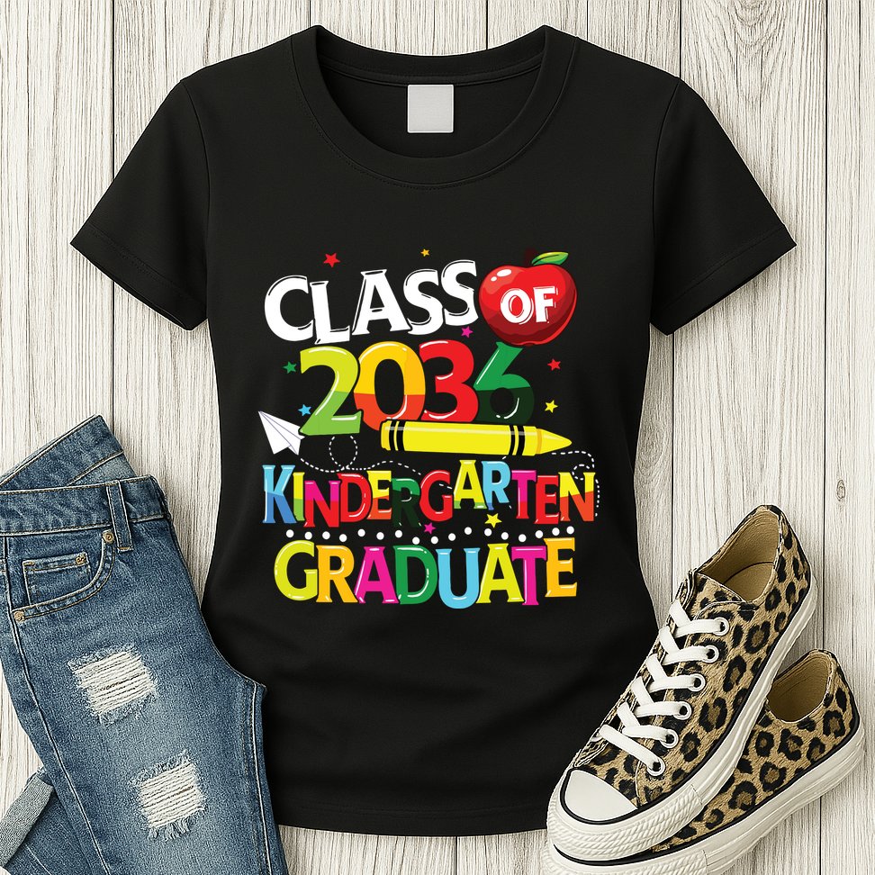 Kindergarten Graduate Class Of 2036 Last Day Of School Womens T-Shirt