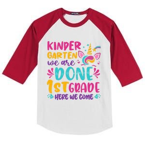  Kindergarten Graduation Cute Unicorn Class Kids Colorblock Raglan Jersey