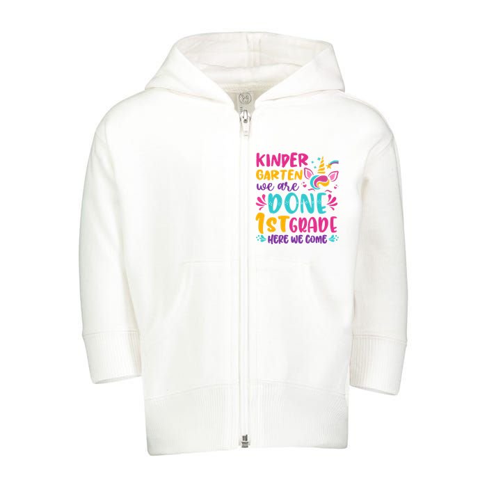  Kindergarten Graduation Cute Unicorn Class Toddler Zip Fleece Hoodie