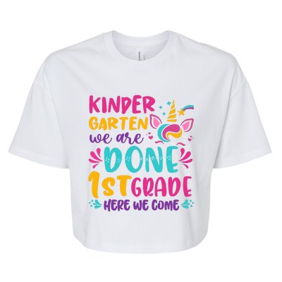  Kindergarten Graduation Cute Unicorn Class Bella+Canvas Jersey Crop Tee