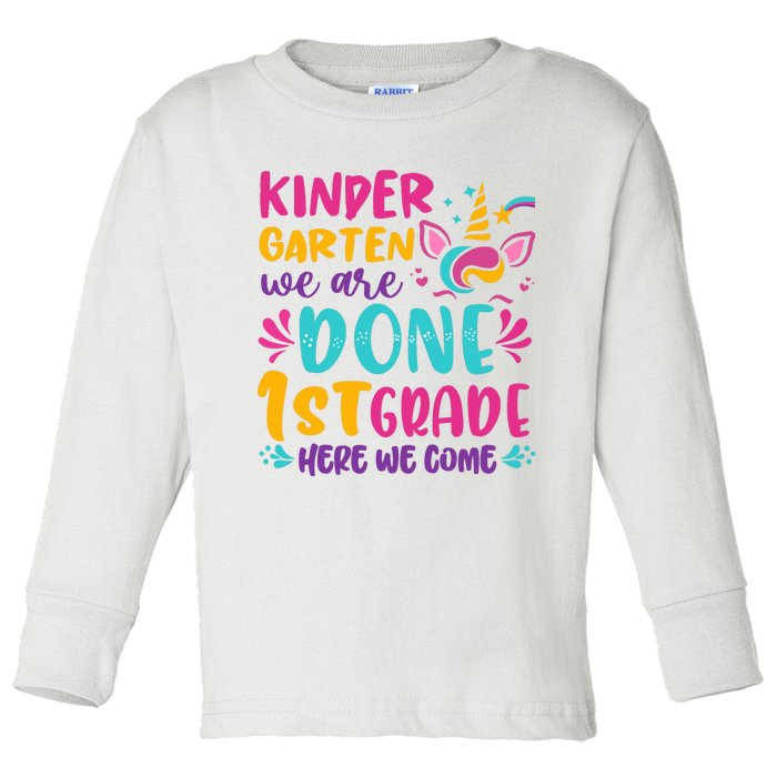  Kindergarten Graduation Cute Unicorn Class Toddler Long Sleeve Shirt