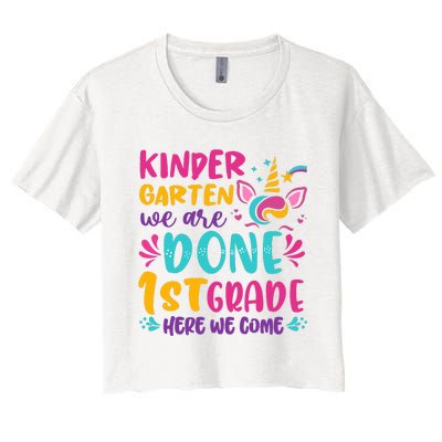  Kindergarten Graduation Cute Unicorn Class Women's Crop Top Tee