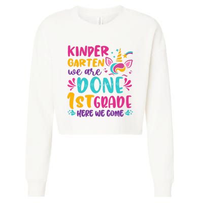  Kindergarten Graduation Cute Unicorn Class Cropped Pullover Crew