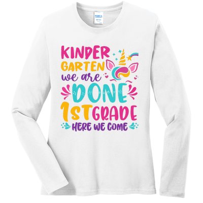  Kindergarten Graduation Cute Unicorn Class Ladies Long Sleeve Shirt