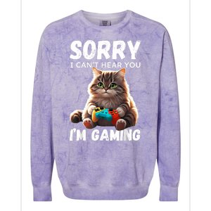 Kawaii Gamer Cat Gamer For Girl And Boy Colorblast Crewneck Sweatshirt