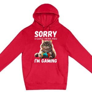 Kawaii Gamer Cat Gamer For Girl And Boy Premium Pullover Hoodie