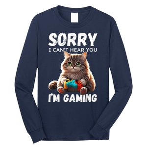 Kawaii Gamer Cat Gamer For Girl And Boy Long Sleeve Shirt