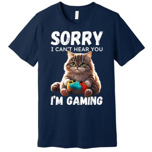 Kawaii Gamer Cat Gamer For Girl And Boy Premium T-Shirt