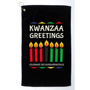 Kwanzaa Greetings Candles African American Platinum Collection Golf Towel