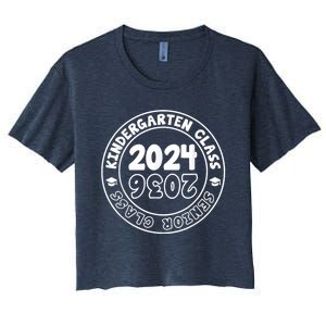 Kindergarten Graduation Class Of 2024 Senior Class Of 2036 Women's Crop Top Tee