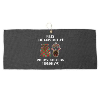Kilts Good Don’T Ask Bad Find Out For Themselves Large Microfiber Waffle Golf Towel