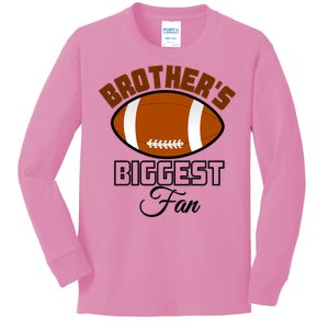 Kids Game Day American Football Brothers Biggest Fan Gift Kids Long Sleeve Shirt