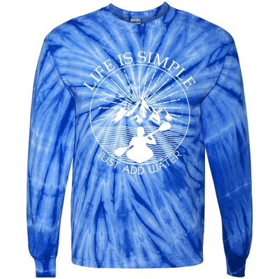 Kayaking Gift Design Outdoors Kayak Add Water Gift Tie-Dye Long Sleeve Shirt