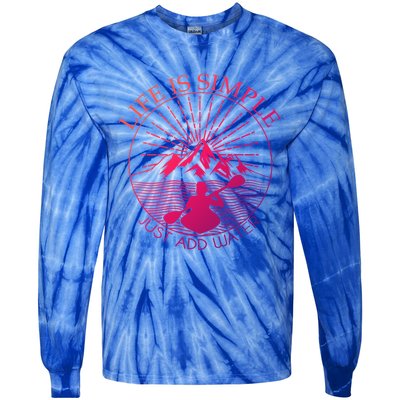 Kayaking Gift Design Outdoors Kayak Add Water Gift Tie-Dye Long Sleeve Shirt