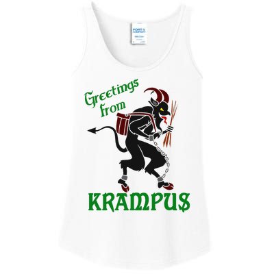 Krampus Greetings From Krampus Christmas Ladies Essential Tank