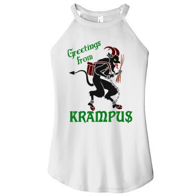 Krampus Greetings From Krampus Christmas Women’s Perfect Tri Rocker Tank