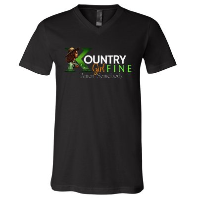 Kountry Girl Fine A Somebody V-Neck T-Shirt