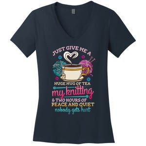 Knitting Gift For Knitter Women's V-Neck T-Shirt