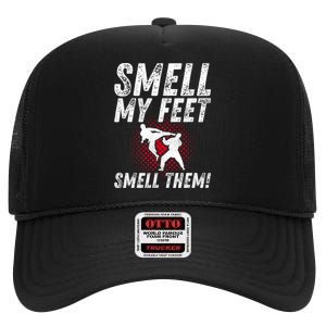 Karate Gifts Funny Smell Feet Karate Funny High Crown Mesh Back Trucker Hat