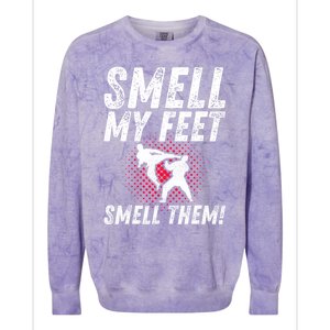 Karate Gifts For Girls Funny Smell Feet Karate Funny Colorblast Crewneck Sweatshirt