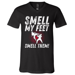 Karate Gifts For Girls Funny Smell Feet Karate Funny V-Neck T-Shirt