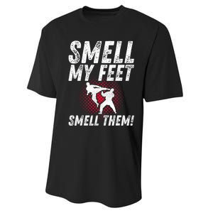 Karate Gifts For Girls Funny Smell Feet Karate Funny Performance Sprint T-Shirt