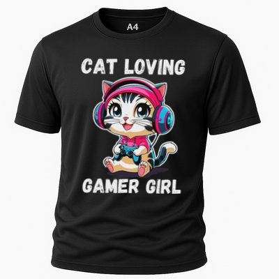 Kawaii Gamer Girl Cat Gamer For Women Performance Shirt