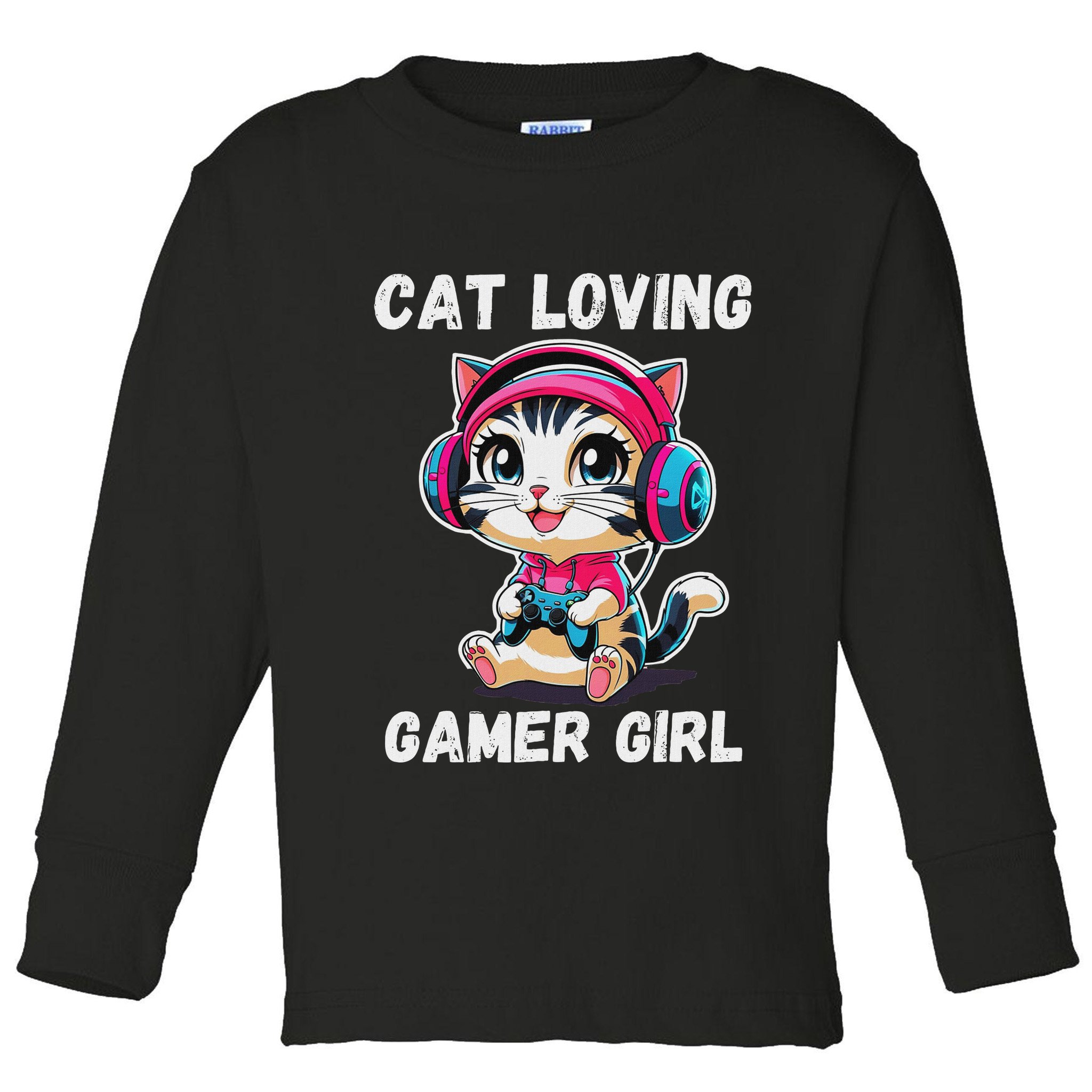 Kawaii Gamer Girl Cat Gamer For Women Toddler Long Sleeve Shirt