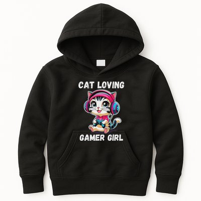 Kawaii Gamer Girl Cat Gamer For Women Kids Hoodie