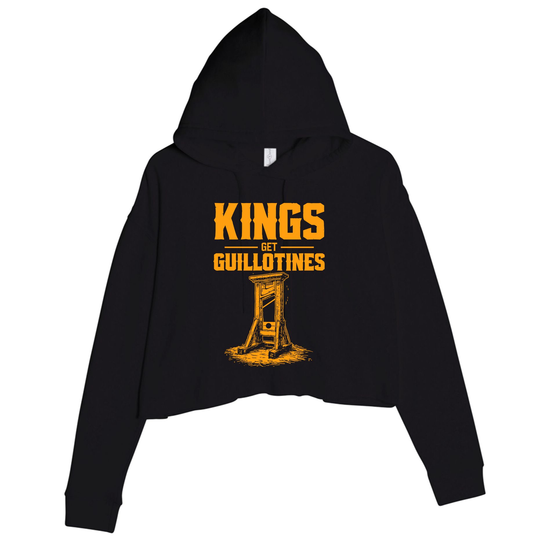 Kings Get Guillotines Funny Crop Fleece Hoodie
