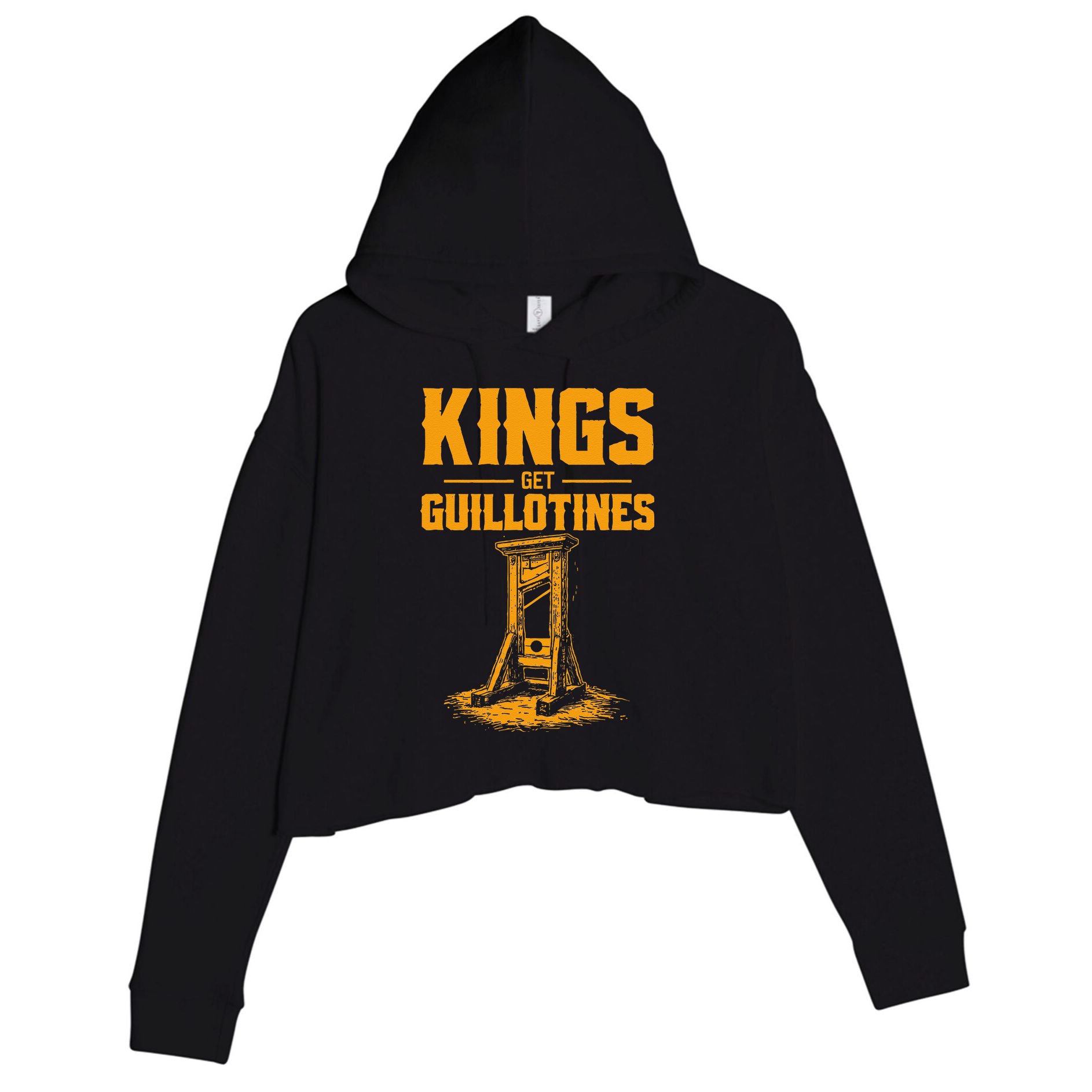 Kings Get Guillotines Funny Crop Fleece Hoodie