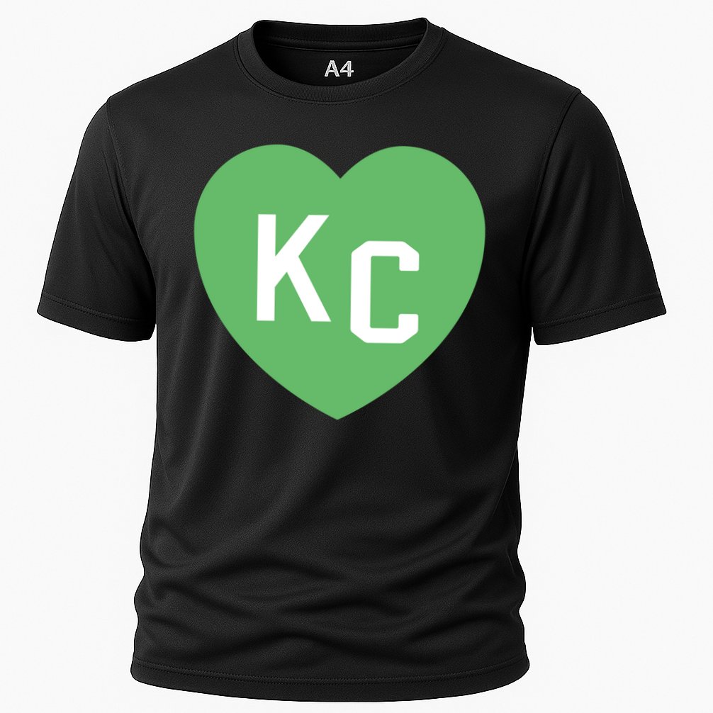 Kc Green Heart Kc Kansas City Green 2 Letter Kc Hearts Kc Funny Gift Cooling Performance Crew T-Shirt
