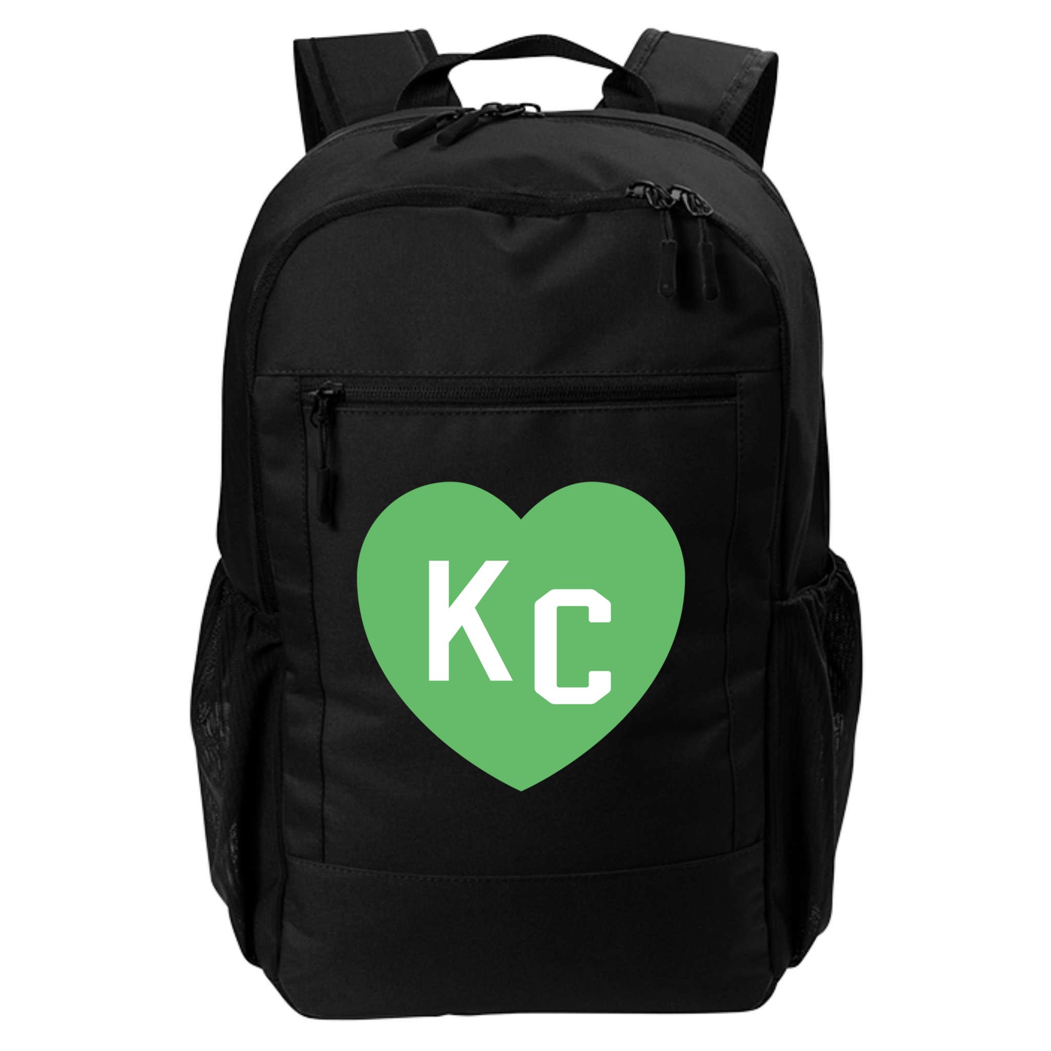 Kc Green Heart Kc Kansas City Green 2 Letter Kc Hearts Kc Funny Gift Backpack