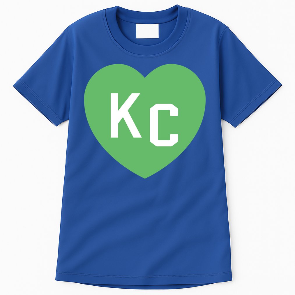 Kc Green Heart Kc Kansas City Green 2 Letter Kc Hearts Kc Funny Gift Tall T-Shirt