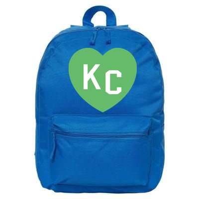 Kc Green Heart Kc Kansas City Green 2 Letter Kc Hearts Kc Funny Gift 16 in Basic Backpack