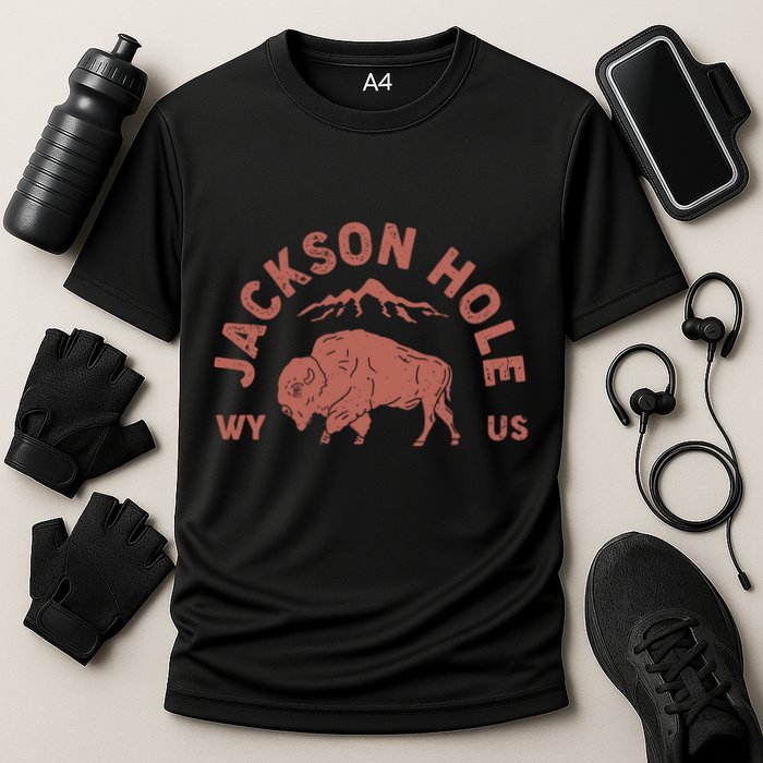 Keep Groovyjackson Hole Wyoming Mountain Cooling Performance Crew T-Shirt