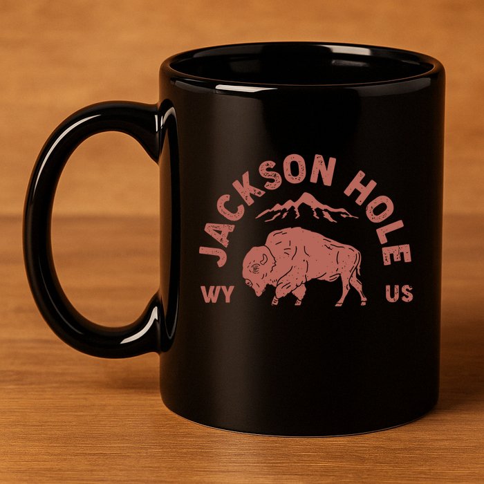 Keep Groovyjackson Hole Wyoming Mountain 11oz C Handle Ceramic Mug