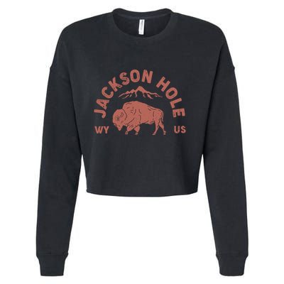 Keep Groovyjackson Hole Wyoming Mountain Cropped Pullover Crew