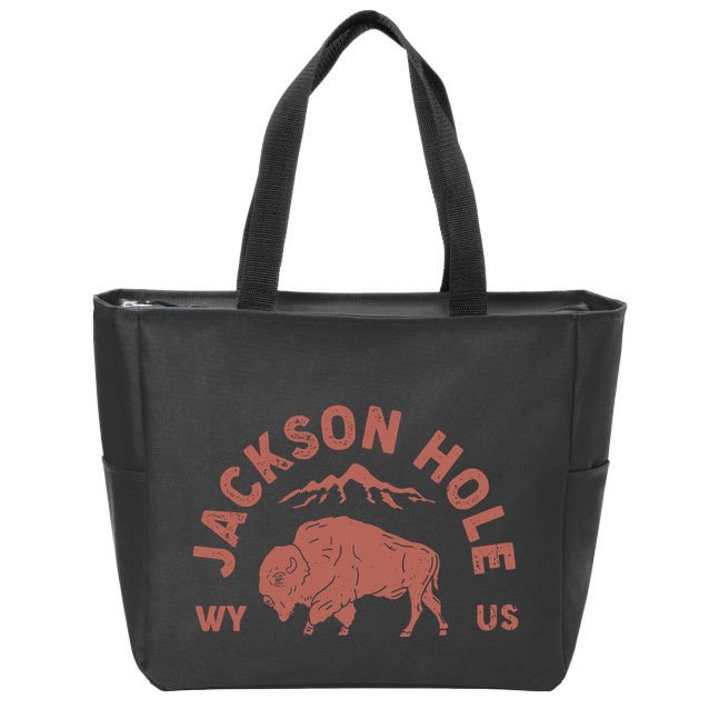 Keep Groovyjackson Hole Wyoming Mountain Zip Tote Bag