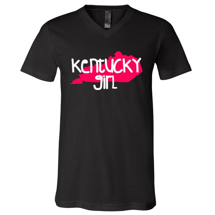 Kentucky Girl I Love Kentucky State Home V-Neck T-Shirt