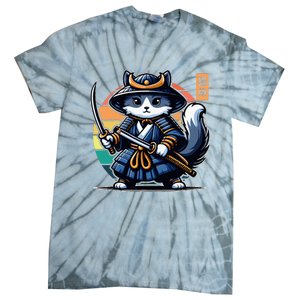 Kawaii Graphic Japanese Anime Manga Samurai Ninja Cat Tie-Dye T-Shirt