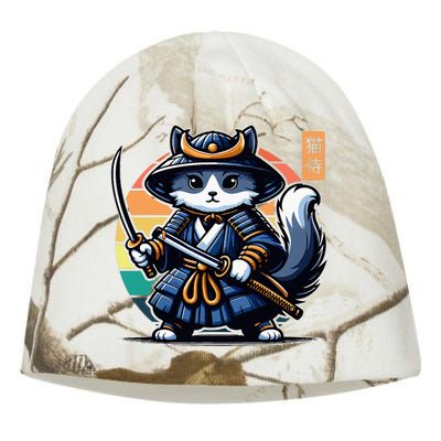 Kawaii Graphic Japanese Anime Manga Samurai Ninja Cat Kati - Camo Knit Beanie