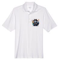 Kawaii Graphic Japanese Anime Manga Samurai Ninja Cat Men's Origin Performance Pique Polo