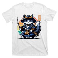 Kawaii Graphic Japanese Anime Manga Samurai Ninja Cat T-Shirt